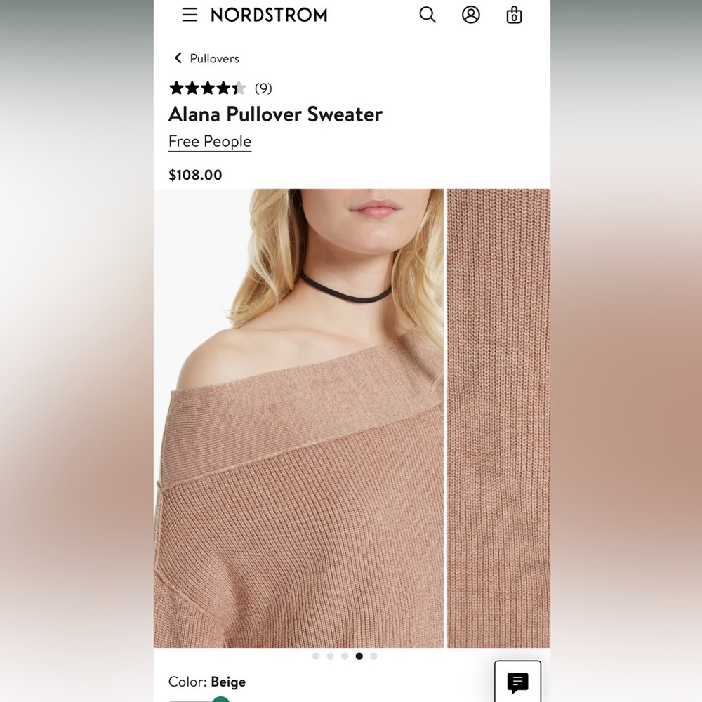 Free People Off-Shoulder Beige Sweater - Picture 10 of 11